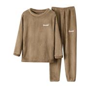 Ensemble de survêtement en flanelle à manches longues et pantalon pour garçons et filles, vêtements d'hiver chauds et doux avec pantalon de survêtement en polaire Robe Classe Fille Robe Courte Fille