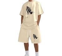 Ensemble De Survetement Gris Homme Tenue Oversize Chic comme Droit Chemisette Détente Cravate Moderne Fleur Cuissard Ouaté Detente Poche Roi Pantalons Nouvelle Survetements Sportive