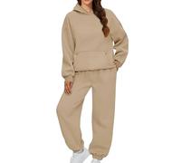 Ensemble de survêtement pour femme, sweat à capuche et pantalon de jogging pour femme - Haut à capuche de couleur unie et pantalon de survêtement décontracté pour sortir, ensemble de vêtements de