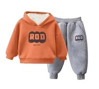 Ensemble de Survêtement pour Garçon, Sweat et Pantalon de Jogging, Couleur Unie, Pantalon de Jogging Ensembles Sweat à Capuche en Polaire, pour l'Hiver Pull à Manches Longues (Light Yellow, 3-4 Years)