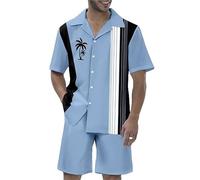 Ensemble de survêtement pour Hommes Perroquet Chemise boutonnée à Manches Courtes imprimée et Short Costume Chemises hawaïennes d’été Vêtements de Plage Tenues 2 pièces