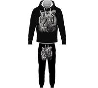 Ensemble de survêtement pour Hommes pour Femmes Roaring Tiger Sweats à Capuche et Joggings imprimés en 3D Pantalons de survêtement 2 pièces Casual Sportswear