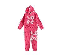 Ensemble de sweat à capuche décontracté pour enfants avec imprimé cœurs et lettres pour la Saint-Valentin 2026, rose vif, 11-12 ans