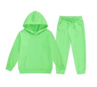Ensemble de sweat à capuche d'hiver Europe et États-Unis Taille Cu et Fille Capuche Sport Multicolore Mamas Boy Vêtements pour bébé, Vert menthe., 10-11 ans