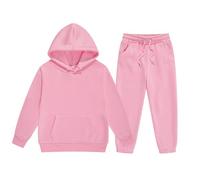 Ensemble de sweat à capuche d'hiver Europe et États-Unis Taille Cu et Fille Capuche Sport Multicolore Mamas Boy Vêtements pour bébé, Rose, 4-5 ans