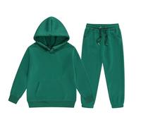 Ensemble de sweat à capuche d'hiver Europe et États-Unis Taille Cu et Fille Capuche Sport Multicolore Mamas Boy Vêtements pour bébé, vert, 8-9 ans