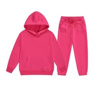 Ensemble de sweat à capuche d'hiver Europe et États-Unis Taille Cu et Fille Capuche Sport Multicolore Mamas Boy Vêtements pour bébé, Rose, 3-4 ans