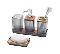 Ensemble De Systèmes Stockage Salle Bain Imperméable À 5 Pièces Comprend Le Disqueur La Brosse À Dents du Distributeur Savon Plateau Gobelets Et Les Décors La Salle Bain des
