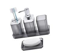 Ensemble De Systèmes Stockage Salle Bain Imperméable À 5 Pièces Comprend Le Disqueur La Brosse À Dents du Distributeur Savon Plateau Gobelets Et Les Décors La Salle Bain des
