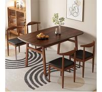 Ensemble de table à manger 3/5 pièces - 4/2 personnes peu encombrant pour cuisine, terrasse et extérieur (avec 4 chaises, 120 x 90 x 75 cm)