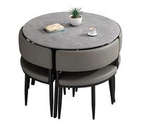 Ensemble de Table à Manger 5 pièces pour 4 Personnes - Meubles carrés/Ronds Modernes avec 4 chaises, Parfaits pour Les Petits espaces, Les Repas de Famille et Les réunions dans la Salle à ma