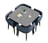 Ensemble de Table à Manger 5 pièces pour 4 Personnes - Meubles carrés/Ronds Modernes avec 4 chaises, Parfaits pour Les Petits espaces, Les Repas de Famille et Les réunions dans la Salle à ma