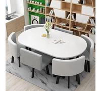 Ensemble de Table à Manger avec chaises, Ensemble de Table à Manger Ovale pour 6 chaises, Table à Manger et Table Basse Modernes et 1 Table et 6 chaises, pour Cuisine, Salon, Salle de réunio