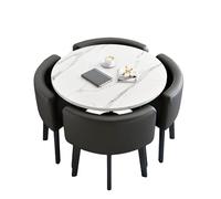 Ensemble De Table à Manger avec des Chaises de Cuisine, Tables de Réception Moderne pour Salle de Réunion, pour Petits Espaces, Table Basse de Cuisine et Bar(Black)