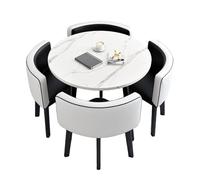Ensemble De Table à Manger avec des Chaises de Cuisine, Tables de Réception Moderne pour Salle de Réunion, pour Petits Espaces, Table Basse de Cuisine et Bar(Black White)