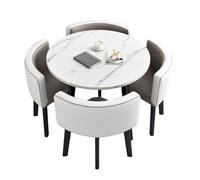 Ensemble De Table à Manger avec des Chaises de Cuisine, Tables de Réception Moderne pour Salle de Réunion, pour Petits Espaces, Table Basse de Cuisine et Bar(Light Gray White)
