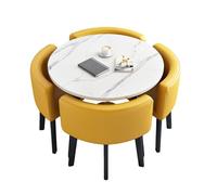 Ensemble De Table à Manger avec des Chaises de Cuisine, Tables de Réception Moderne pour Salle de Réunion, pour Petits Espaces, Table Basse de Cuisine et Bar(Yellow)