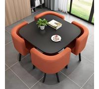 Ensemble de Table à Manger carré Moderne avec 4 chaises, Table de Cuisine et conférence à économie d'espace, Table de Bar en Bois élégante pour Le Petit déjeuner et la réception, Parfait pour Les