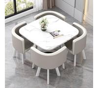 Ensemble de table à manger carrée en cuir avec chaises, mobilier moderne de cuisine et de bureau, parfait pour le salon, le café et les zones de réception