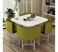 Ensemble de table à manger carrée en cuir avec chaises, mobilier moderne de cuisine et de bureau, parfait pour le salon, le café et les zones de réception