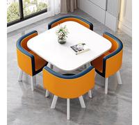 Ensemble de table à manger carrée en cuir avec chaises, mobilier moderne de cuisine et de bureau, parfait pour le salon, le café et les zones de réception