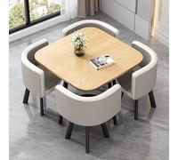 Ensemble de table à manger carrée en cuir avec chaises, mobilier moderne de cuisine et de bureau, parfait pour le salon, le café et les zones de réception