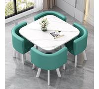 Ensemble de table à manger carrée en cuir avec chaises, mobilier moderne de cuisine et de bureau, parfait pour le salon, le café et les zones de réception