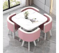 Ensemble de table à manger carrée en cuir avec chaises, mobilier moderne de cuisine et de bureau, parfait pour le salon, le café et les zones de réception