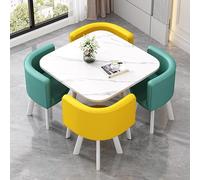 Ensemble de table à manger carrée en cuir avec chaises, mobilier moderne de cuisine et de bureau, parfait pour le salon, le café et les zones de réception