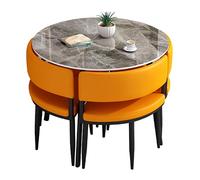 Ensemble de table à manger carrée/ronde moderne pour 4 ou 5 pièces pour salle à manger et petits espaces