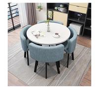 Ensemble de Table à Manger de Cuisine, Table à Manger et 4 chaises, Table de Cuisine Ronde Moderne, Table de conférence Ronde, for Salle à Manger/Cuisine(A10,90 * 90 * 75cm)