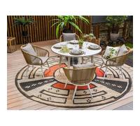 Ensemble de table à manger en alum blanc capri et 4 chaises de jardin maldives -