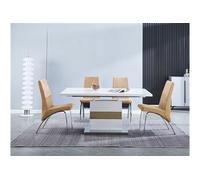 Ensemble de table à manger extensible + lot de 4 chaises coloris beige --