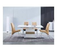 Ensemble de table à manger extensible + lot de 4 chaises coloris beige --