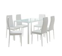 Ensemble de table à manger Grand 120x75cm avec 6 chaises Blanc Vicco