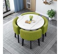 Ensemble de table à manger moderne pour 4 personnes avec chaises rondes/carrées pour salle de conférence, bureau, réception, club, négociation d'entreprise, table et chaise