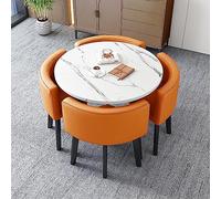 Ensemble de Table à Manger Moderne pour Hall d'hôtel, Table Basse de Bureau et Ensemble de chaises pour Espace de Loisirs, Maison, Balcon, Petite Table Ronde avec 4 chaises.