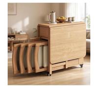 Ensemble de table à manger pliante en bois massif, Table mobile à abattant | Table de cuisine/salle à manger, avec 4 chaises et un tiroir for cuisine, salon, petits espaces