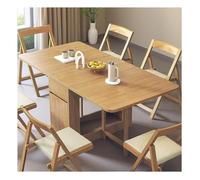 Ensemble De Table À Manger Pliante, Table Extensible À Abattant en Bois Massif avec 1 Tiroir De Rangement Et 4/6 Chaises, Gain De Place, pour Cuisine, Salon, Restaurant(6 Chairs)