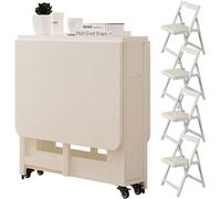 Ensemble de table à manger pour 4 personnes, table de salle à manger extensible en bois avec chaises, salle à manger, salon