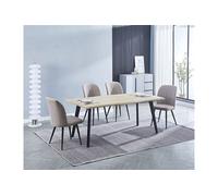 Ensemble de table à manger rectangulaire + lot de 4 chaises coloris beige --