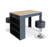 Vicco Ensemble de Table à Manger Repose, Anthracite/chêne doré, 67x100cm