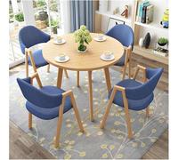 Ensemble De Table à Manger Ronde avec 4 Chaises, Table Et Chaises De Salle De Conférence, Bureau De Style Industriel Circulaire, Table De Réception De Bureau Et Ensem, Blue B, One Size