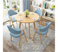 Ensemble De Table à Manger Ronde avec 4 Chaises, Table Et Chaises De Salle De Conférence, Bureau De Style Industriel Circulaire, Table De Réception De Bureau Et Ensem, Blue a, One Size