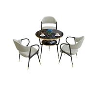 Ensemble de table à manger ronde avec main courante en arc et support en métal, design simple et beau pour bureau, salle à manger, salon