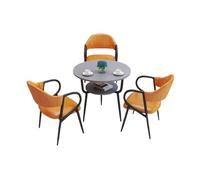 Ensemble de table à manger ronde avec main courante en arc et support en métal, design simple et beau pour bureau, salle à manger, salon