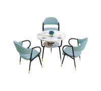 Ensemble de table à manger ronde avec main courante en arc et support en métal, design simple et beau pour bureau, salle à manger, salon