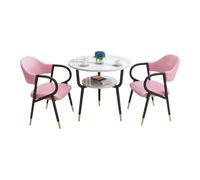 Ensemble de table à manger ronde avec main courante en arc et support en métal, design simple et beau pour bureau, salle à manger, salon