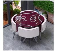 Ensemble De Table À Manger Ronde/Carrée avec Chaises, Ensemble De Table De Conférence Moderne en Verre Trempé 1 Table 4 Chaises pour Cuisine Bar Balcon Chambre,19