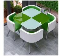 Ensemble De Table À Manger Ronde/Carrée avec Chaises, Tables et Chaises en Verre Trempé 1 Table 4 Chaises pour Cuisine Bar Balcon Chambre Bibliothèque Billard Salle,14